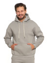 Męska bluza dresowa oversize z kapturem ocieplana SZARY