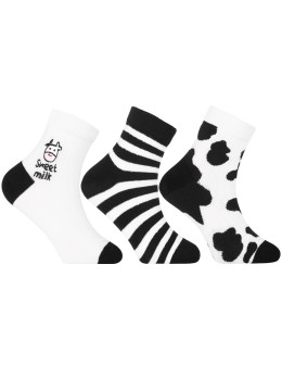 Dziecięce skarpetki za kostkę w krówkę 3-pak