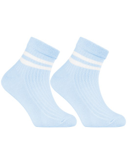 Dziewczęce skarpetki za kostkę pastelowe w paski 3-pak  - produkt 2