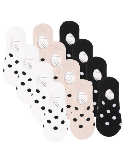 Damskie skarpetki niskie stopki w grochy 12-pak