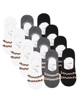 Skarpetki damskie niskie stopki z panterkowym wzorem 12-pak