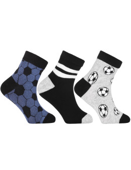 Chłopięce skarpetki za kostkę z motywem piłkarskim 3-pak