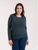 Bluzka damska z długim rękawem bawełniana gładka
 Rozmiar-2XL Kolor-CIEMNY ZIELONY