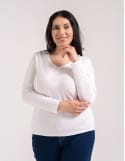 Klasyczny longsleeve damski bawełniany Slim Fit
 Kolor-BIAŁY Rozmiar-3XL