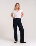 Jeansy damskie Wide Leg wygodne z wysokim stanem i z szeroką nogawką