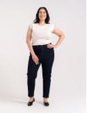 Spodnie jeansowe damskie Mom Slim z wysokim stanem