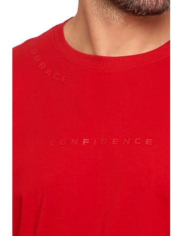 Bawełniany T-shirt męski oversize - BORDOWY - produkt 2