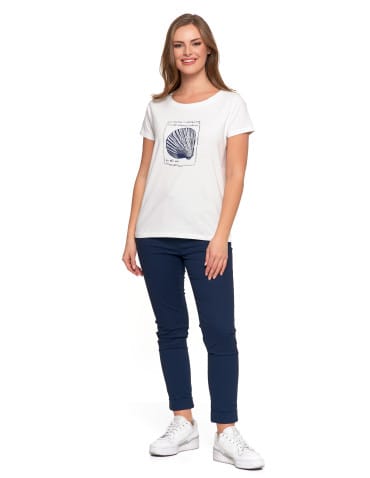 Koszulki i T-shirty - T-shirt damski bawełniany z morskim motywem BIAŁY - produkt 4