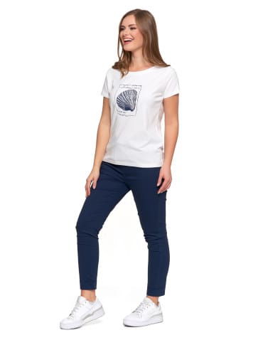 Koszulki i T-shirty - T-shirt damski bawełniany z morskim motywem BIAŁY - produkt 5