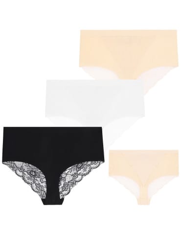 Majtki damskie z koronką maxi bikini 3-pak - WIELOKOLOROWY