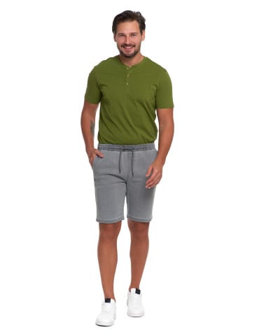 Szorty jeansowe - Męskie szorty jeansowe z elastycznym pasem SZARY - produkt 4