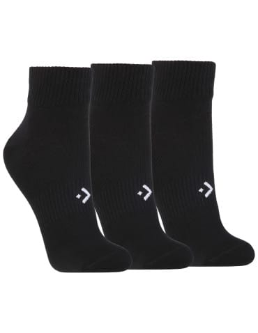 Damskie skarpetki czarne za kostkę ze ściągaczami 3-pak - CZARNY
