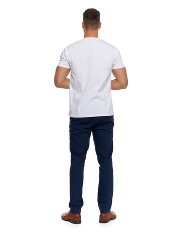 Koszulki i Tank Topy - T-shirt męski bawełniany z dekoltem henley BIAŁY - produkt 7