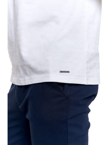 Koszulki i Tank Topy - T-shirt męski bawełniany z dekoltem henley BIAŁY - produkt 5