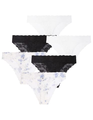 Majtki damskie koronkowe figi bikini 6-pak - WIELOKOLOROWY