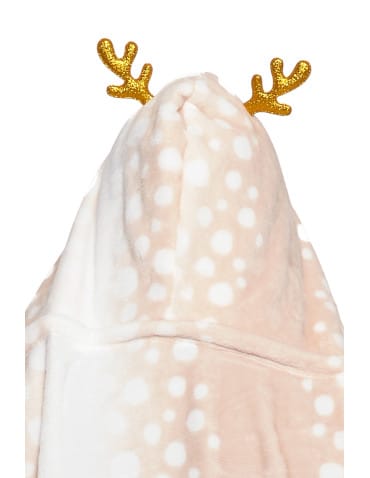 Kocobluzy - Kocobluza damska z motywem renifera koc z kapturem KREMOWY - produkt 8