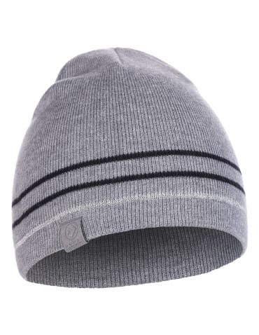 Czapki zimowe - Czapka męska zimowa z przędzą odblaskową i wełną merino SZARY - produkt 2
