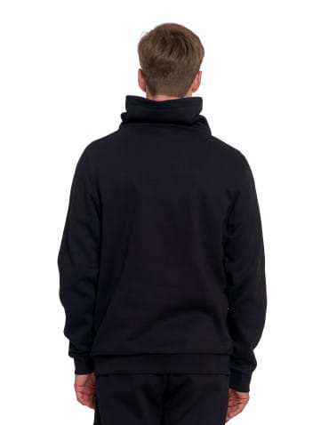 Bluza męska dresowa ocieplana z wysoką stójką - CZARNY