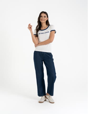 Koszulki i T-shirty - Koszulka damska t-shirt Slim Fit z napisami CZARNY - produkt 6