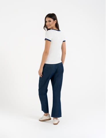 Koszulki i T-shirty - Koszulka damska t-shirt Slim Fit z napisami CZARNY - produkt 9