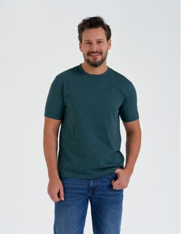 T-shirt męski klasyczny z krótkim rękawem - ZIELONY