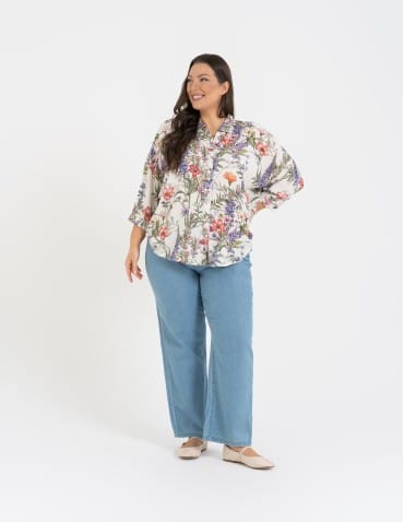 Koszule - Koszula damska oversize lekka ze 100% wiskozy WZ&Oacute;R 1 - produkt 13