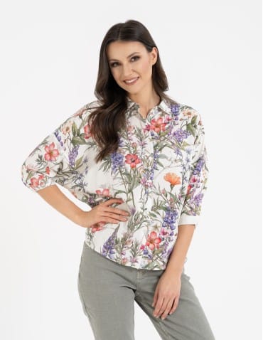 Koszule - Koszula damska oversize lekka ze 100% wiskozy WZ&Oacute;R 1 - produkt 8