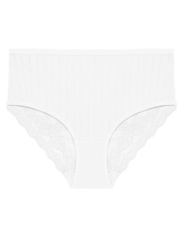 Majtki z wysokim stanem - Figi majtki damskie maxi bikini prążkowane z koronkowym tyłem 12-pak WIELOKOLOROWY - produkt 6