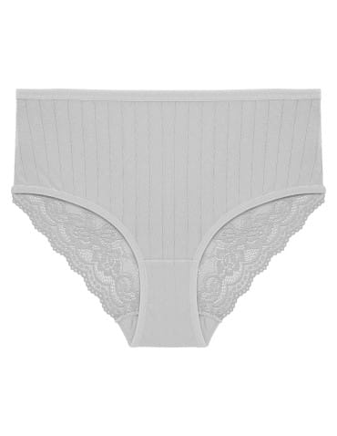 Majtki z wysokim stanem - Figi majtki damskie maxi bikini prążkowane z koronkowym tyłem 12-pak WIELOKOLOROWY - produkt 5