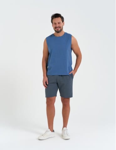 Koszulki i Tank Topy - Koszulka męska tank top bez rękaw&oacute;w luźna NIEBIESKI - produkt 7