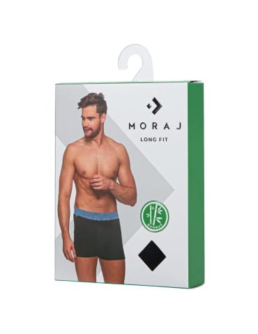 Bokserki dopasowane - Bokserki męskie z wiskozy bambusowej LONG FIT miękkie z kolorowym pasem zestaw na prezent 6-pak WIELOKOLOROWY - produkt 4