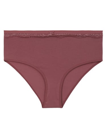 Majtki figi - Majtki damskie maxi bikini bawełniane z koronkową falbanką 4-pak WIELOKOLOROWY - produkt 3