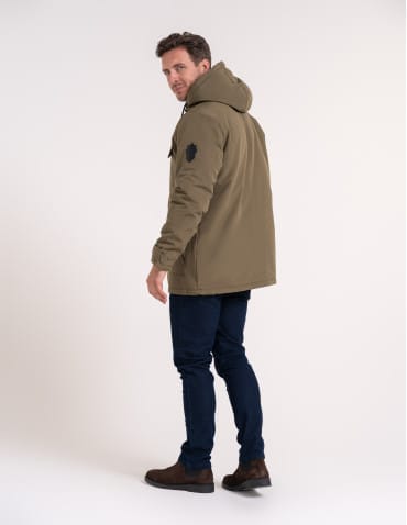 Kurtka zimowa męska z kieszeniami cargo - KHAKI - produkt 2