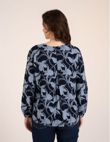 Bluzki z długim rękawem - Elegancka bluzka damska z wiskozy 100% o kroju oversize z długim rękawem WZ&Oacute;R 1 - produkt 6