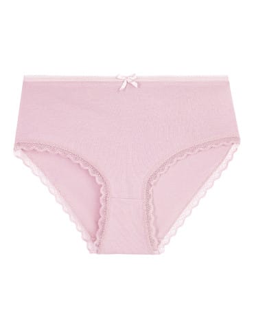 Majtki z wysokim stanem - Majtki z wysokim stanem damskie bawełniane z kokardką wygodne maxi bikini 5-pak WIELOKOLOROWY - produkt 5