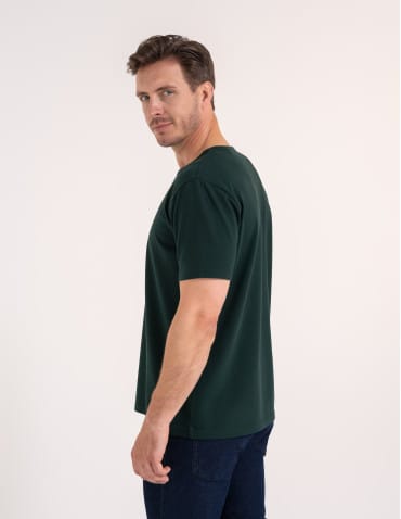 Koszulki z krótkim rękawem - T-shirt męski bawełniany z guzikami henley koszulka z krótkim rękawem ZIELONY - produkt 4