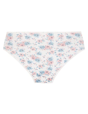 Majtki figi - Wygodne majtki damskie bikini bawełniane prążkowane figi w kwiatowe wzory 4-pak WIELOKOLOROWY - produkt 3