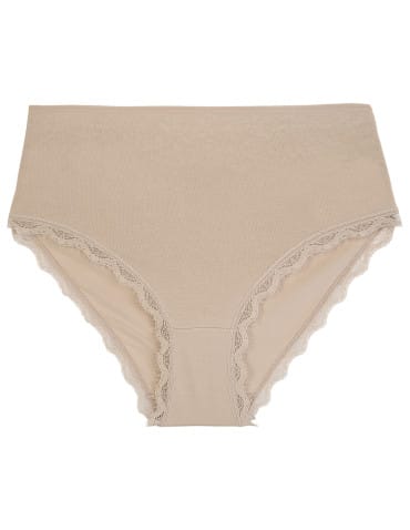 Majtki z wysokim stanem - Figi damskie maxi bikini bawełniane w panterkę majtki z koronkowym wykończeniem 3-pak WIELOKOLOROWY - produkt 4