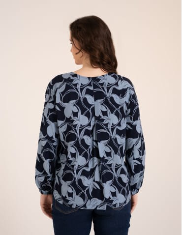 Bluzki z długim rękawem - Elegancka bluzka damska z wiskozy 100% o kroju oversize z długim rękawem WZ&Oacute;R 1 - produkt 15