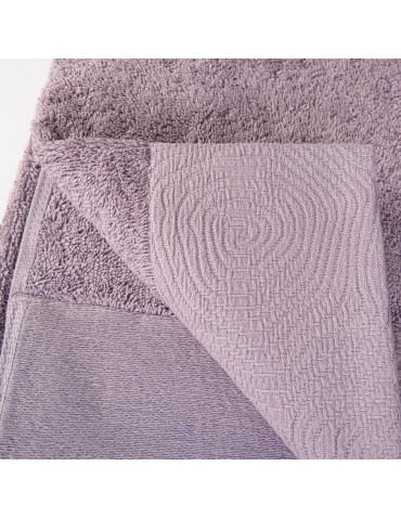 Ręcznik łazienkowy bawełniany 50x100 cm miękki i chłonny z żakardową bordiurą lurex - JASNY FIOLET  - produkt 2