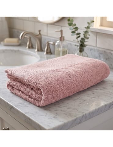 Ręcznik łazienkowy bawełniany 50x100 cm miękki i chłonny z żakardową bordiurą lurex - R&Oacute;ŻOWY