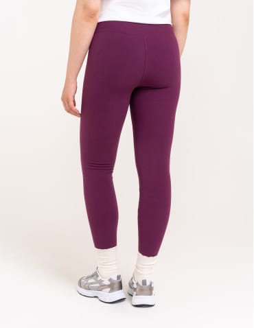 Legginsy damskie - Wygodne legginsy damskie prążkowane z wysokim stanem bezuciskowe FIOLETOWY - produkt 1