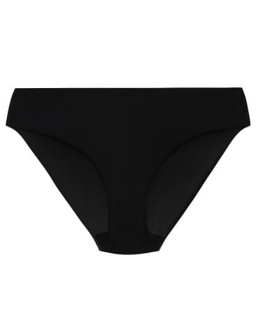 Majtki damskie bezszwowe bikini ultracienkie second skin prążkowane - CZARNY