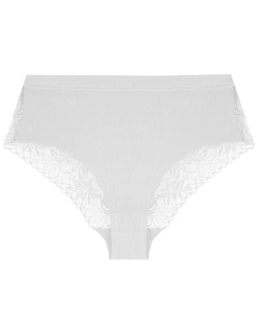 Majtki z wysokim stanem - Majtki damskie wiskozowe maxi bikini prążkowane z koronką zestaw 4-pak WIELOKOLOROWY - produkt 4