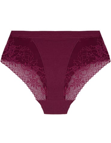 Majtki z wysokim stanem - Majtki damskie wiskozowe maxi bikini prążkowane z koronką zestaw 4-pak WIELOKOLOROWY - produkt 7