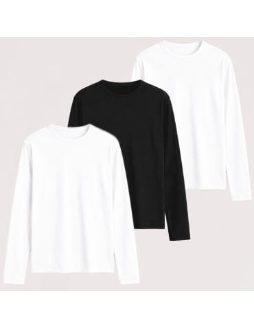 Bluzka męska z długim rękawem bawełniana wielopak longsleeve klasyczny gładki 3-pak L