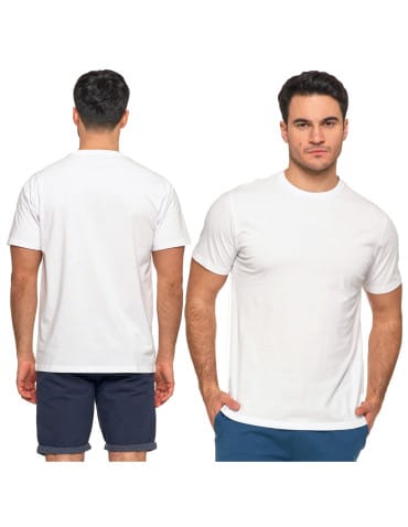 Koszulki i Tank Topy - Koszulka męska bawełniana krótki rękaw T-shirt Plus Size BIAŁY - produkt 1