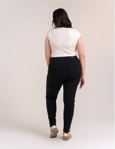 Spodnie damskie - Jeansy damskie skinny z wysokim stanem - produkt 21