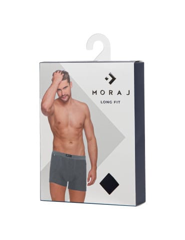 Bokserki dopasowane - Bokserki męskie dopasowane bawełniane long fit w pudełku na prezent SZARY - produkt 2