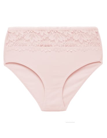 Majtki z wysokim stanem - Majtki bikini damskie maxi z koronkowym pasem 3-pak WIELOKOLOROWY - produkt 4